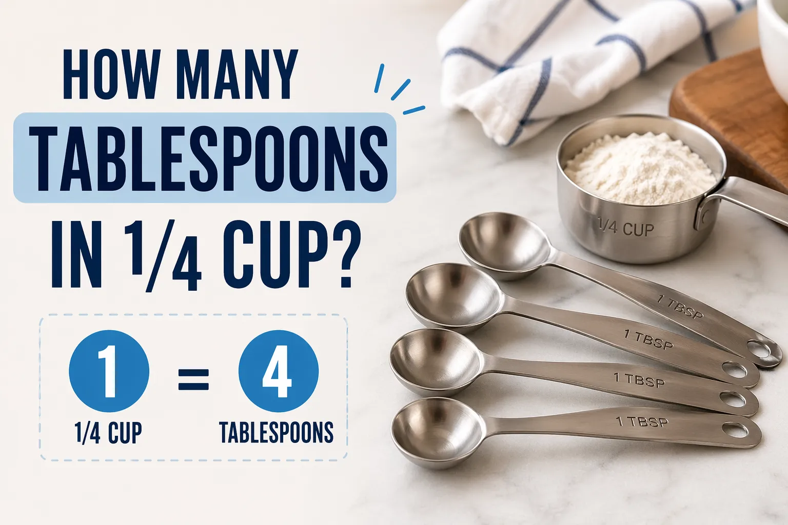 How Many Tablespoons in 1/4 Cup