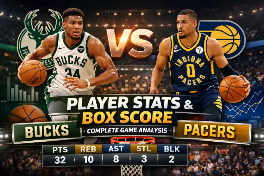 Milwaukee Bucks vs Pacers Match Player Stats